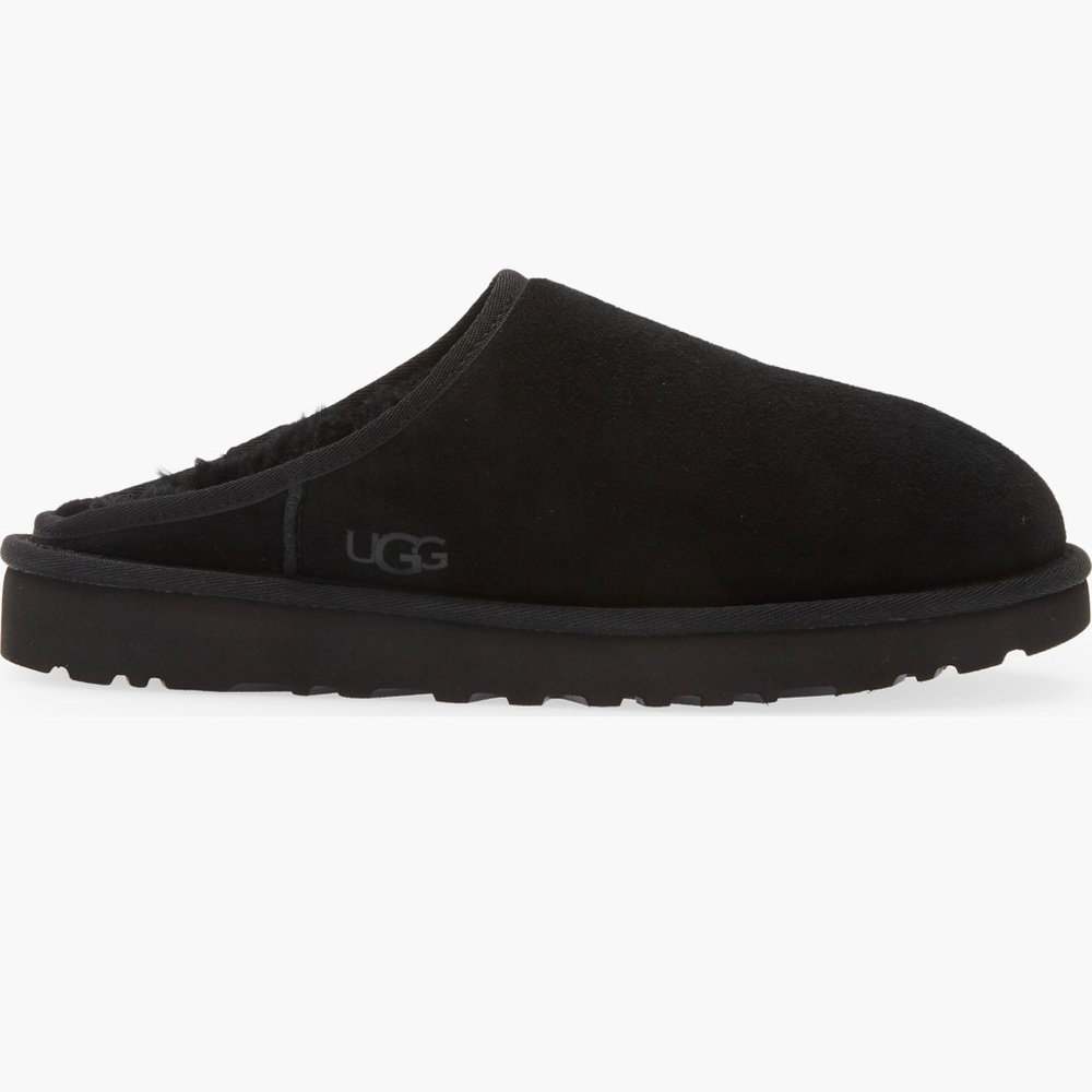 UGG Scuff Slippers Black Suede Sheepskin Men’s 8 - Picture 8 of 11